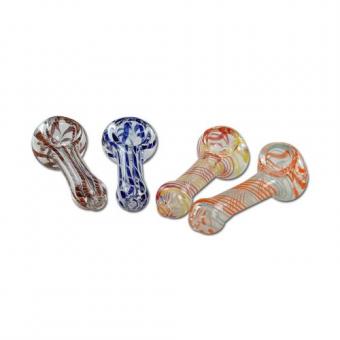 Coloured Glass Hand Pipes, 7 cm 